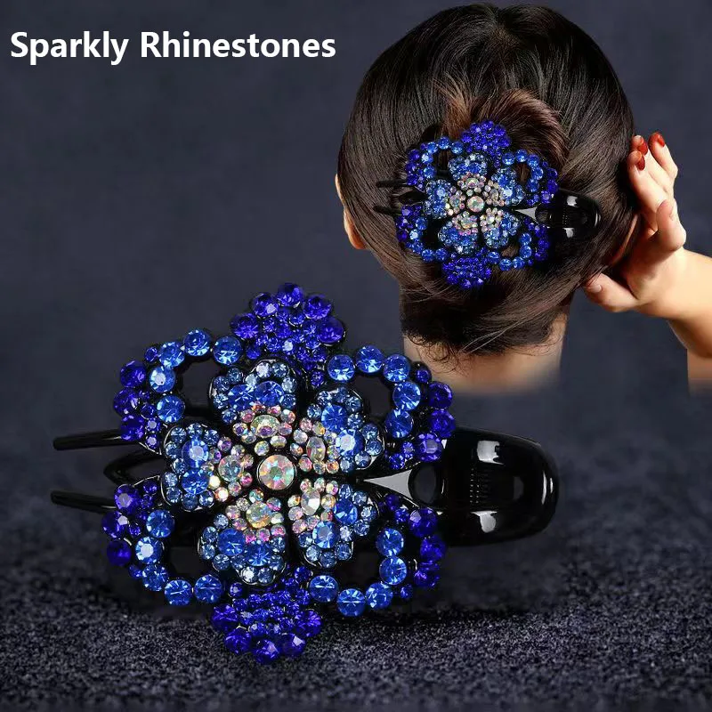 Pear flower elegant Rhinestone duck-billed hairpin, mother and daughter hair accessories