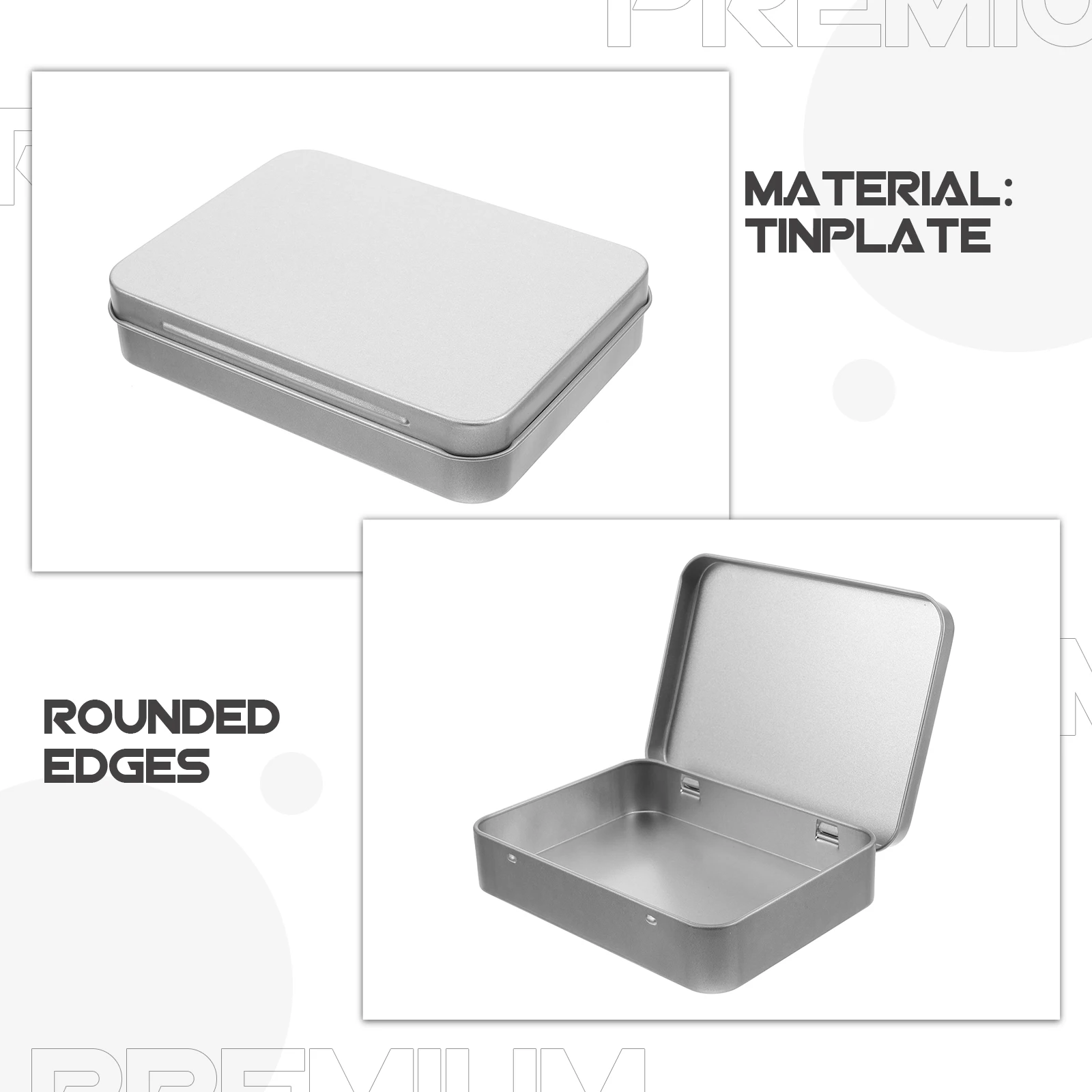 

Rectangular Tin Box With Lid Metal Storage Holder Gift Tinplate Can Candy Container Tea Leaves Case Empty Tin For Gift Packaging