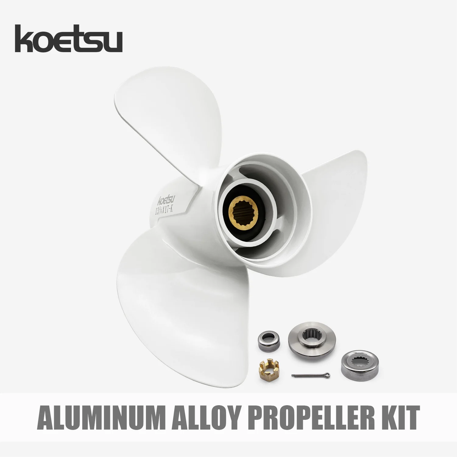 KOETSU Aluminum Alloy Propeller Kit Suitable for Yamaha Outboard Motor Aluminum Alloy Propellers, Includes Propeller Locking Kit