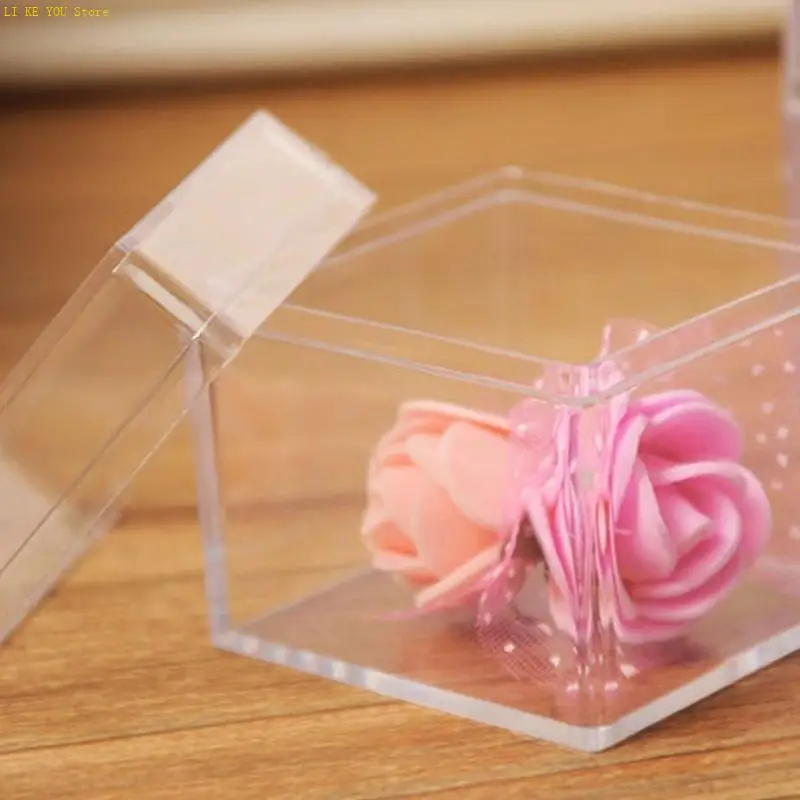W3JE 12pcs Clear Candet Box Box Box Suministros almacenamiento para hogar para niños Festival niños Presente