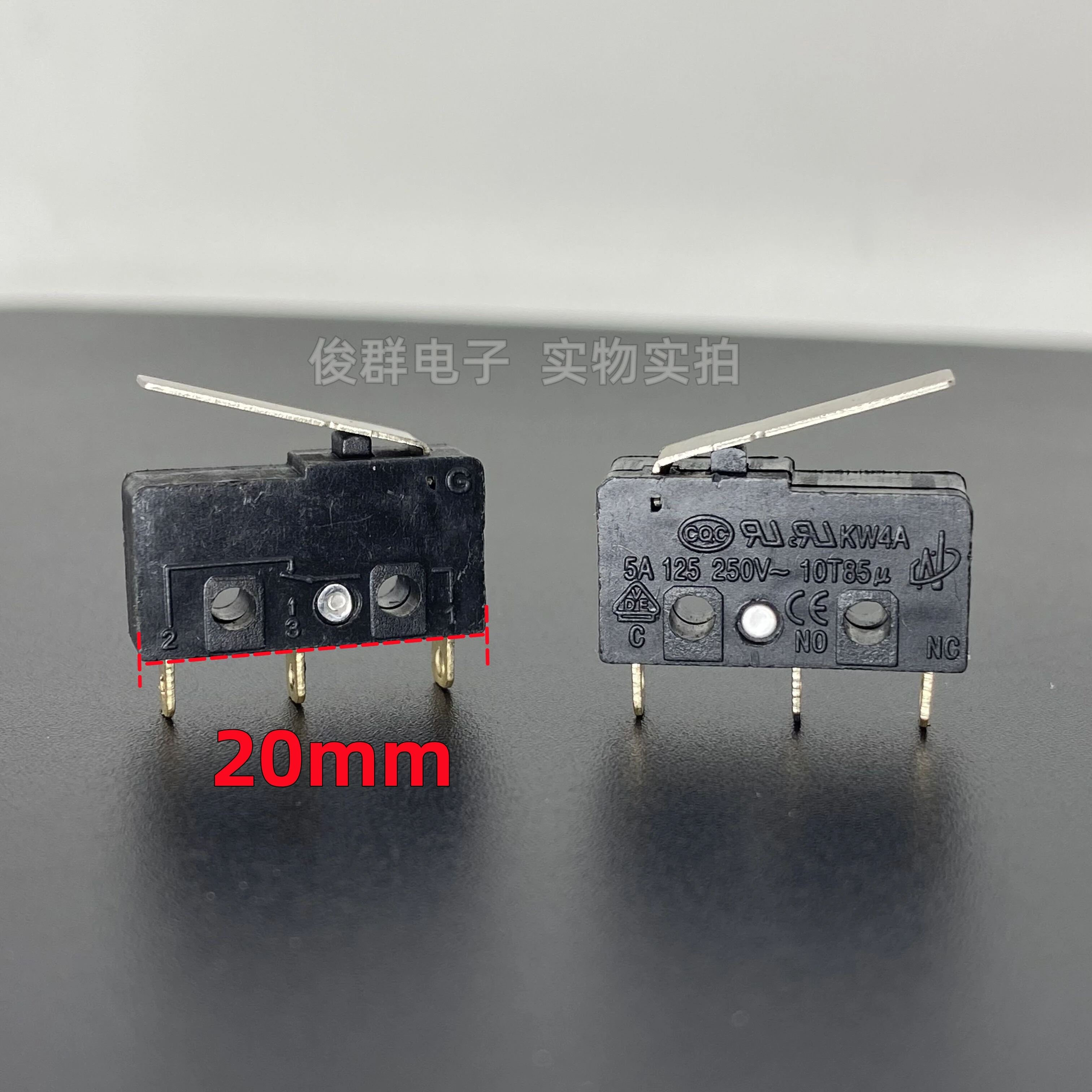 10pcs/KW4A micro interruptor com alça 3 pés 5A detecção de limite de curso redefinir botão sensor de toque de luz