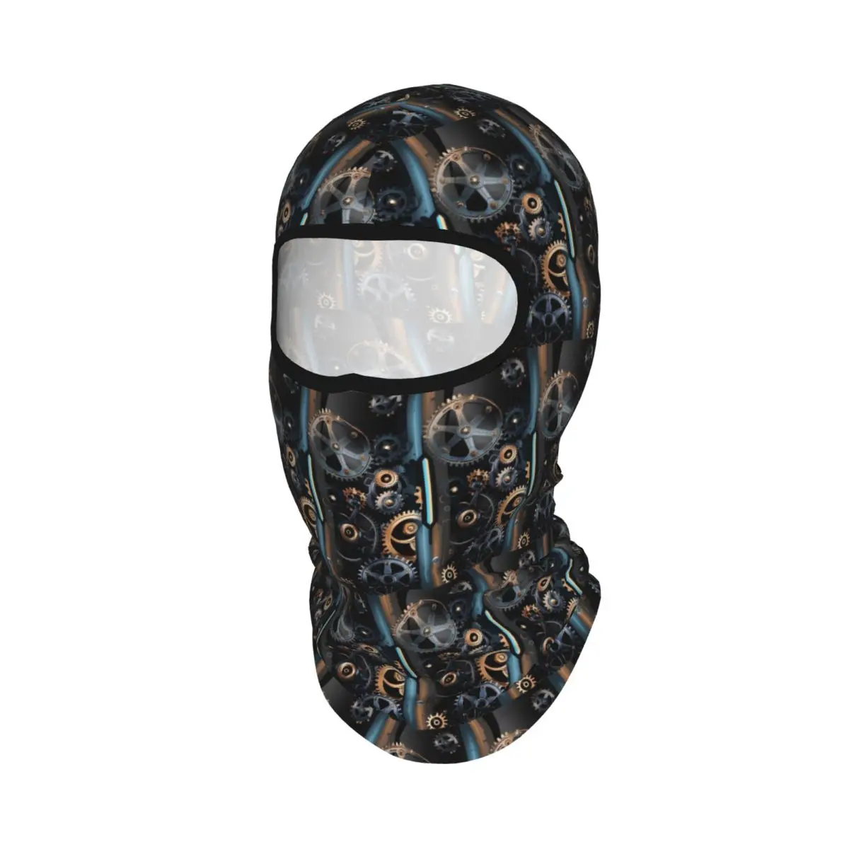 Mechanical Machine Gears Steampunk Style Breathable Thin Balaclava Full Face Mask Sun Protection Neck Gaiter For Motorcycle