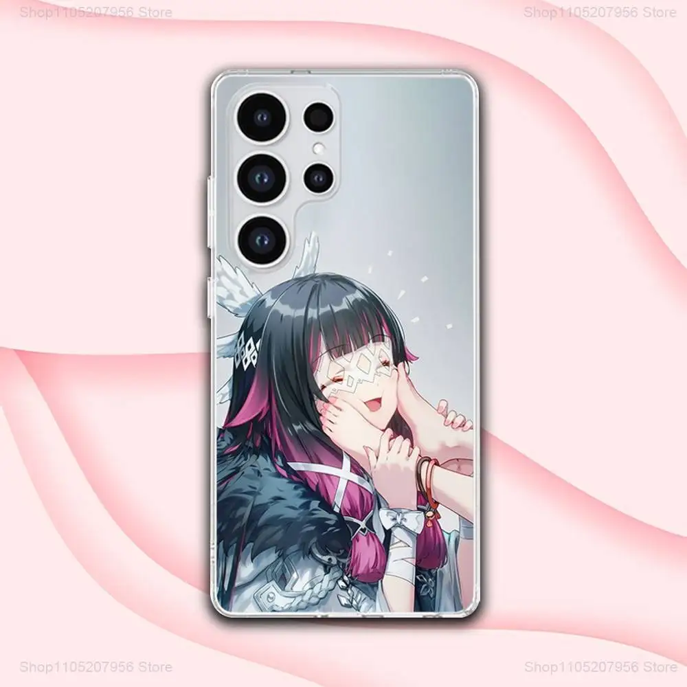 G-Genshin Columbina Impact For Samsung A30,71,51,S9,10,20,Ultra,FE,Lite,S25,24,22,23,21,PIus Transparent Soft Phone Case