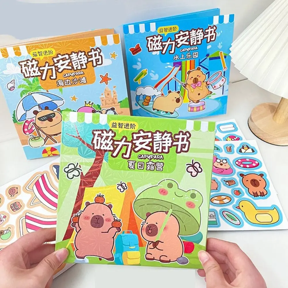 Gratis Cutting Capybara Magnetische Stille Boek Diy Materialen Creatief Capybara Diy Rustig Boek Cartoon Sticker Capybara Druk Boek