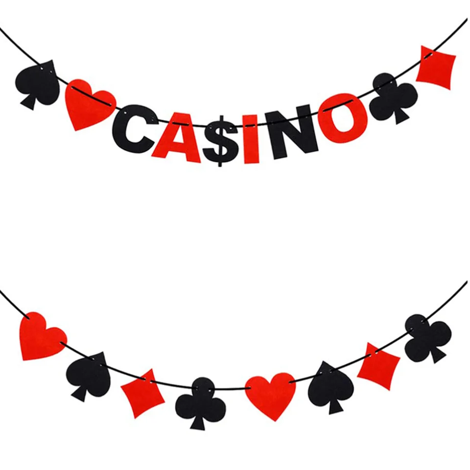 Mudder 6-Piece Casino Themed Paper Lanterns – Red & Black Poker Decorations For Parties, Birthdays & Carnivals