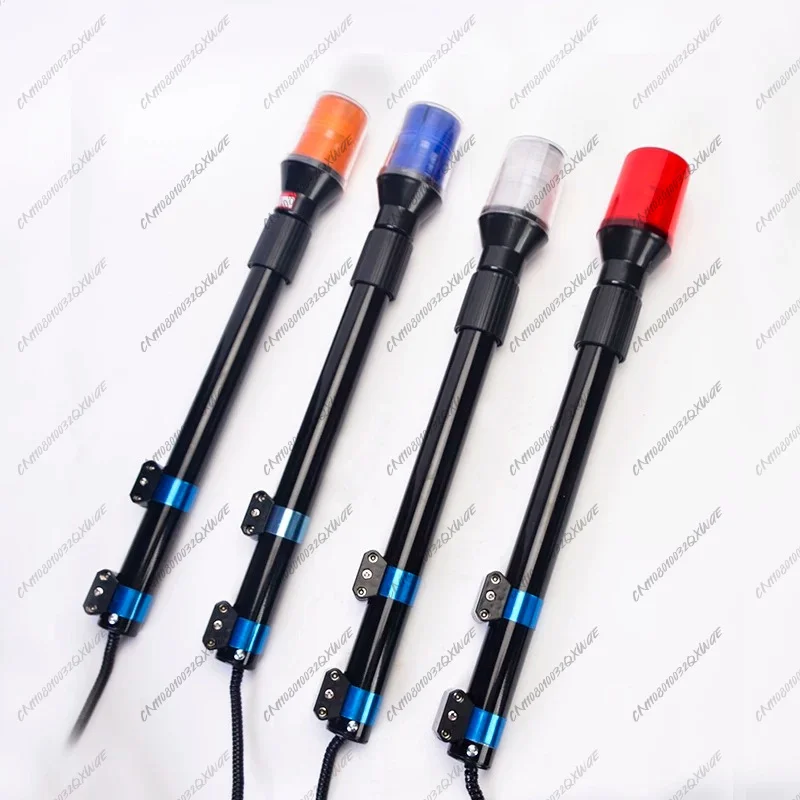 Outdoor Patrol Electric Vehicle Motorcycle Rear Pole Light LED Warning 12V Long Pole Red Blue  Flashing Warning Light