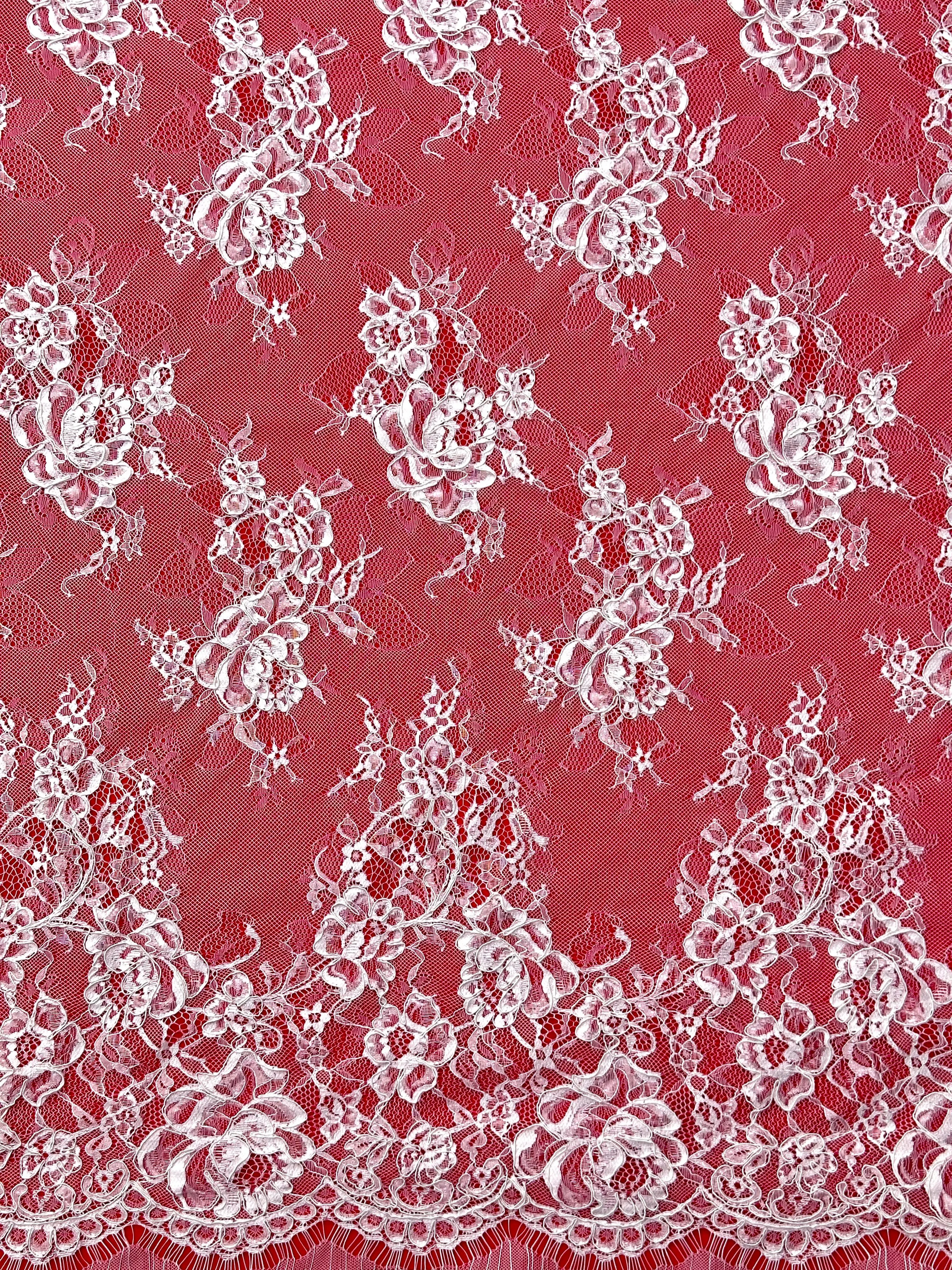 Classic French Style European French Net Lace Fabric Classic Nigerian Style Embroidered Tulle for Bridal Wedding Dresses