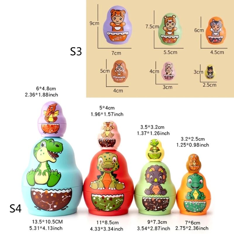 Empilhamento Bonecas Russas Brinquedo Presente Feito à Mão para Aniversário Crianças