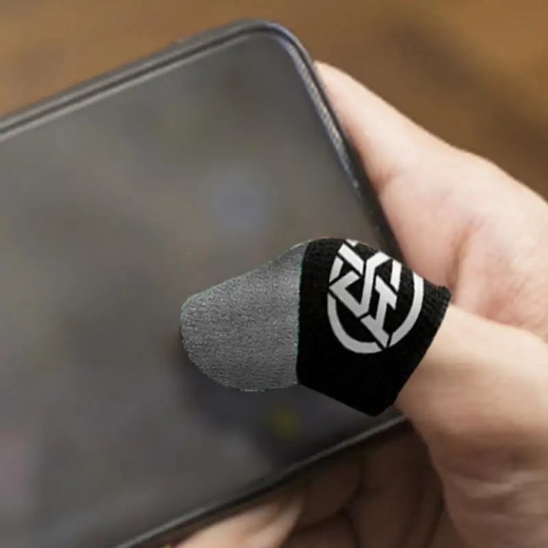 ถุงมือปลายนิ้วสำหรับเล่นเกม2ชิ้นถุงมือบางเฉียบระบายอากาศได้ดีกันเหงื่อหน้าจอสัมผัสปลอกสวมนิ้วสำหรับเล่นเกม