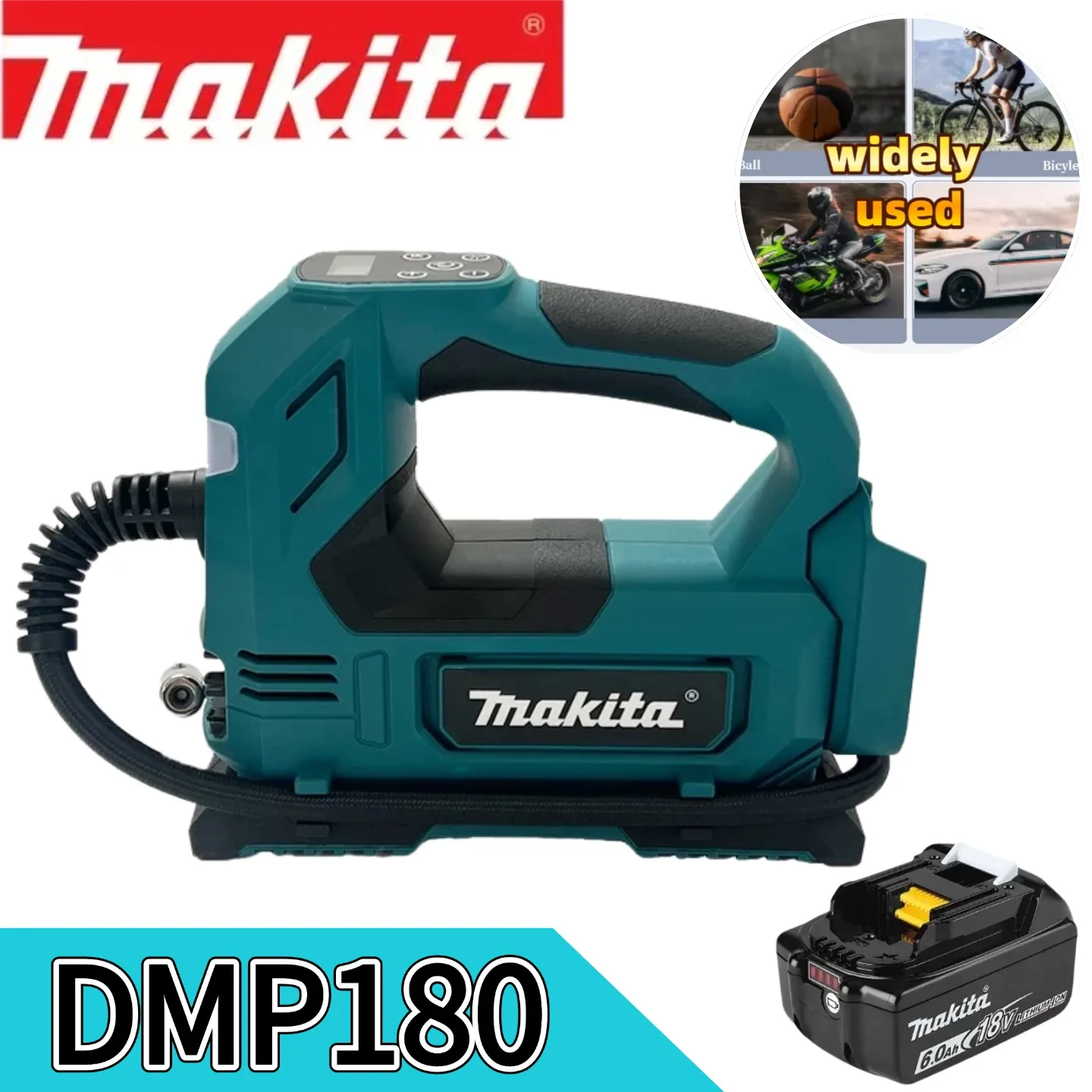 

Makita Portable Air pump 18V Battery Lithium-Ion Cordless Inflator Bare Tool For Car Tyre Inflator Electric Motorcycle Pump