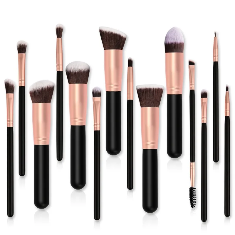 Juego de 14 brochas de maquillaje. Brocha para base en polvo suelto, brocha suave. Combinación portátil de herramientas de maquillaje para artistas de maquillaje para mujeres