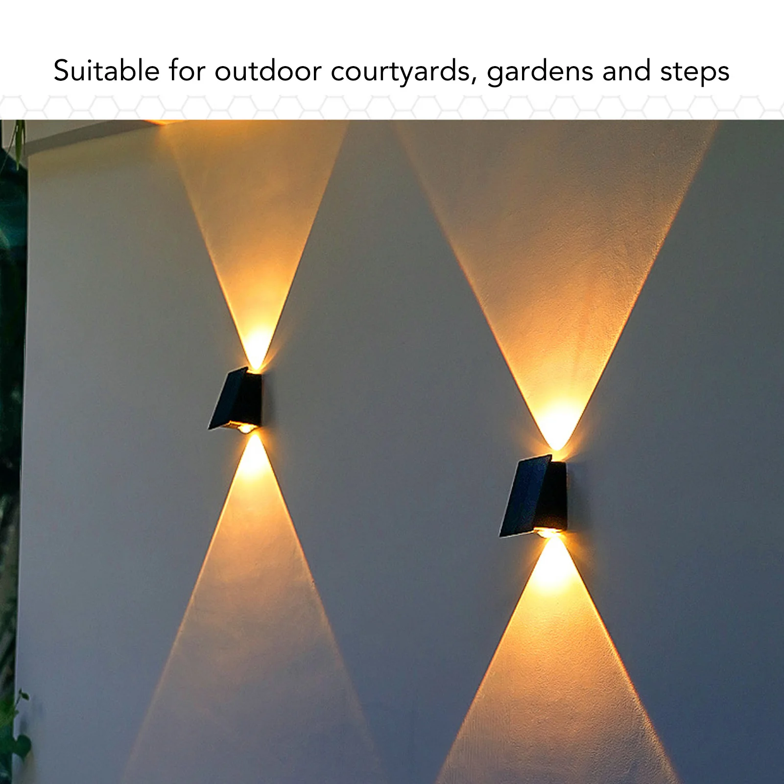 Outdoor Courtyard Garden LED Wall Lights IP67 Waterproof Solar Powered Up and Down Fence Light Spotlights For Yard