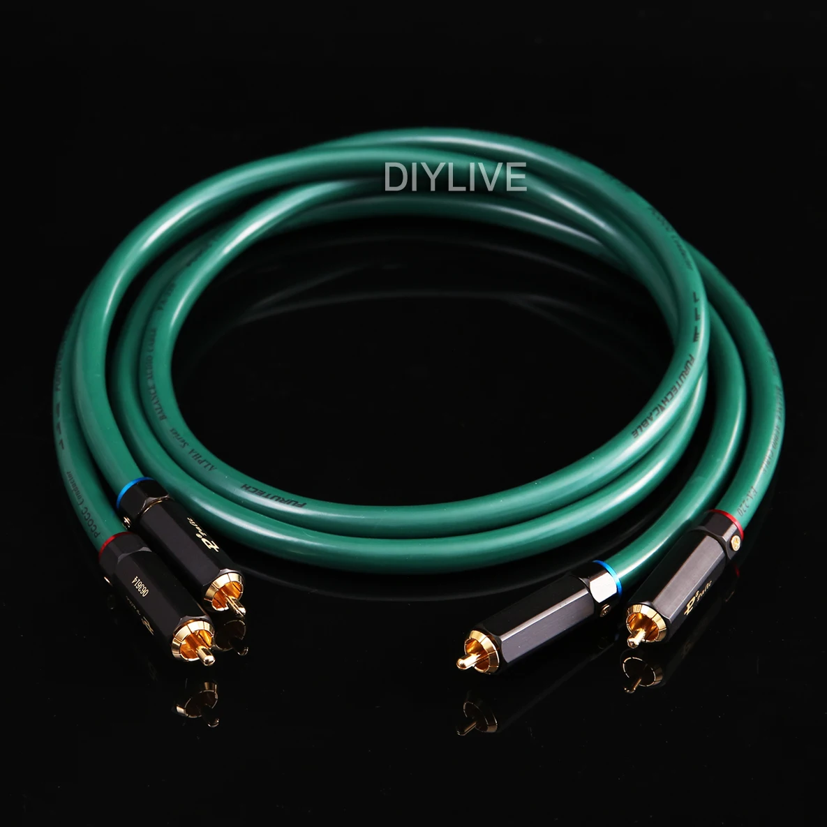 DIYLIVE Single crystal copper signal cable HiFi dual Lotus audio signal cable male to male rca line Cannon line scattered line