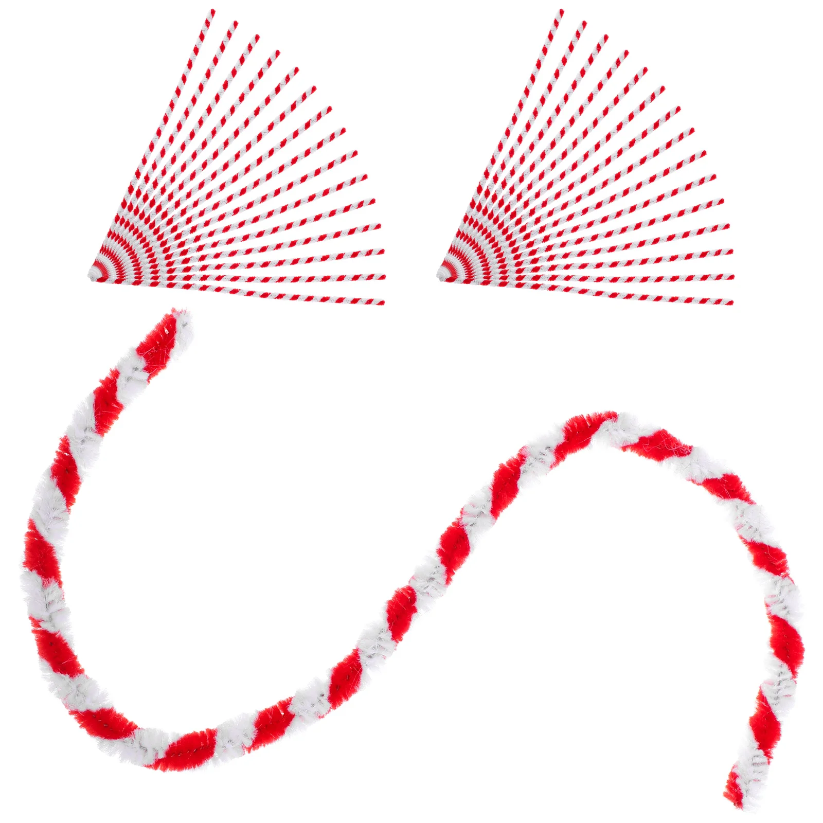 

50Pcs Two-Tone Bendable Chenille Stems Red White Twistable Craft Rods for Kids DIY Art Projects Handmade Supplies Cleaners