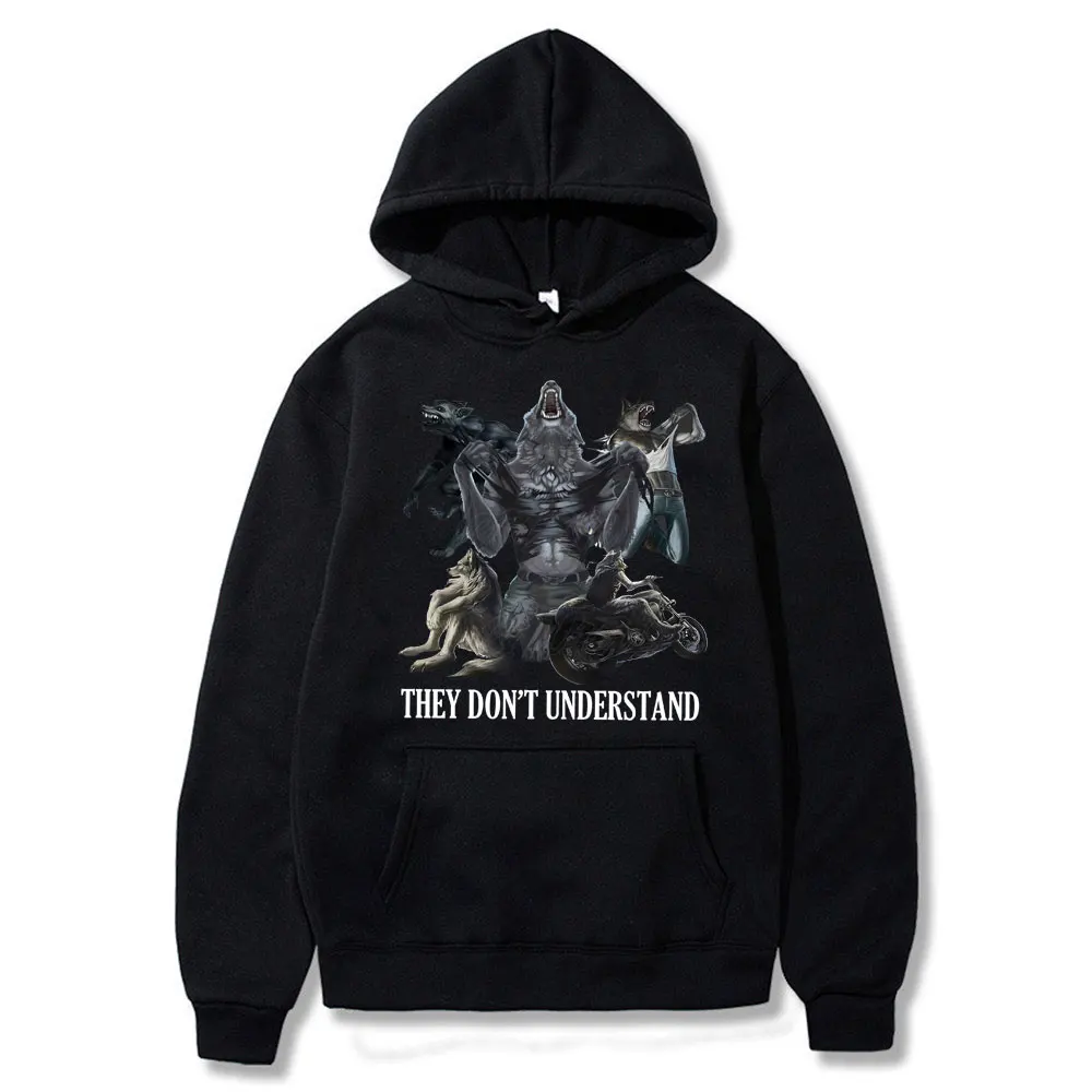 

Classic Vintage They Don't Understand Aplha Wolf Print Hoodies Men Women Casual Oversized Sweatshirt Man Fashion Brand Clothing