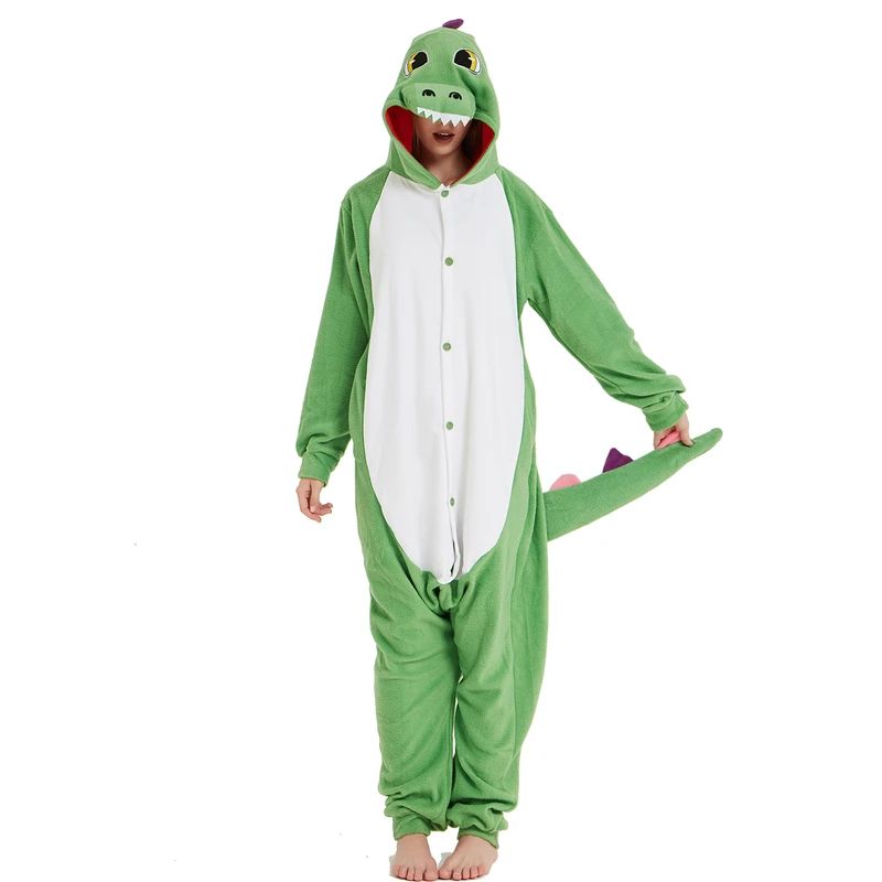 Dragon Kigurumi Men Pajamas Fleece Dinosaur Pijamas Anime Sleepwear Onesie For Adults Cosplay Costume Women Birthday Halloween