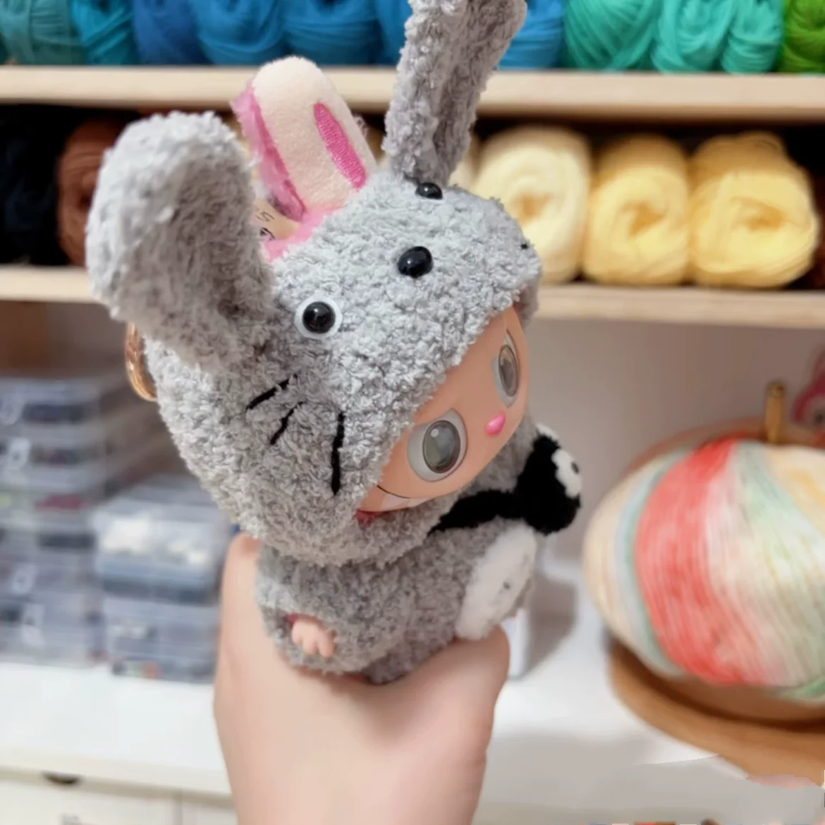 ラビュブドール服 ラブブV1V2ビニールドール用 純手作りチンチラベビー服セット メリークリスマス ハロウィンギフト