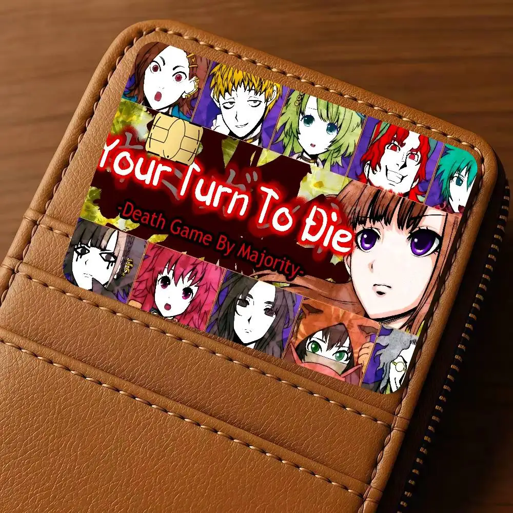 Game Your Turn to Die Death  Anime Credit Card Skin Stickers For Bank Card Bus Metro Card Sticker Waterproof Women