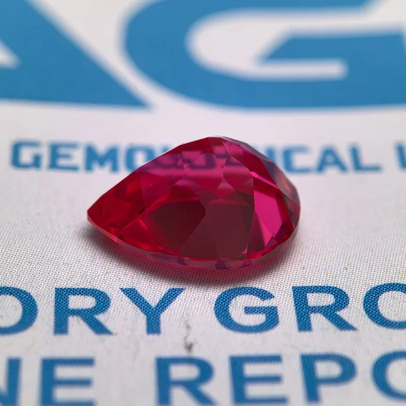 Lab Grown Rubin Pear Shaped Red Color VVS1 Beads For Charms DIY Jewel Making Materials Selectable AGL Certificate