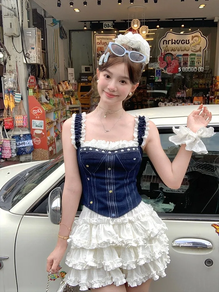 

Acaine High Waist A-Line Cake Skirt Women's Summer High Lengthening Effect ort Ballet Skirt in White Color