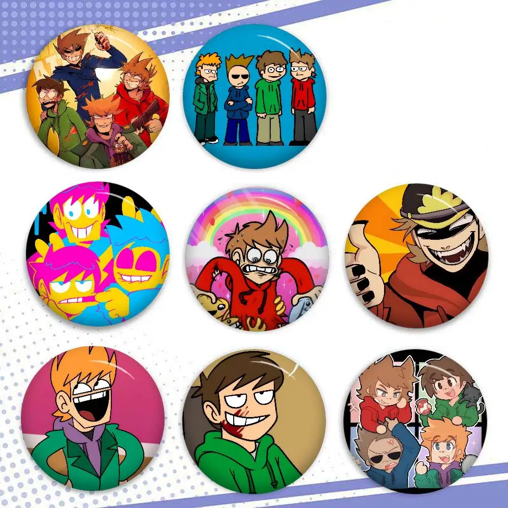 Anime Lustige Eddsworld Anime Button Pin Handgemachte Brosche für Kleidung Cartoon Abzeichen Rucksack Dekoration Schmuck Accessoires