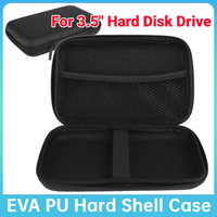 EVA Black PU Hard  HDD Protection Shell Carry Case Bag Cover Pouch for 3.5 Inch Hard Disk Drive