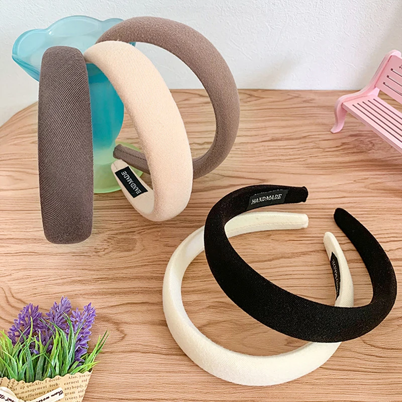 New Padded Headbands Women Thick Velvet Hair Hoop Girls Fashion Sponge Hairband Hair Accessories