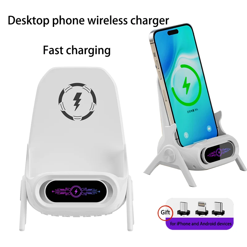 2026 Desktop 15W Wireless Phone Charger for iPhone 17 16 15 Pro Max Samsung Huawei Xiaomi Fast Wireless Charger Stand