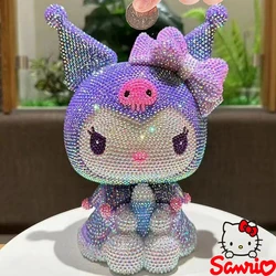 Figure Sanrio Kawaii Cartoon Kuromi Diy Piggy Bank Diy Diamond Stick Figurine Girl Diy Model Hello Kitty Statue Doll Piggy Bank