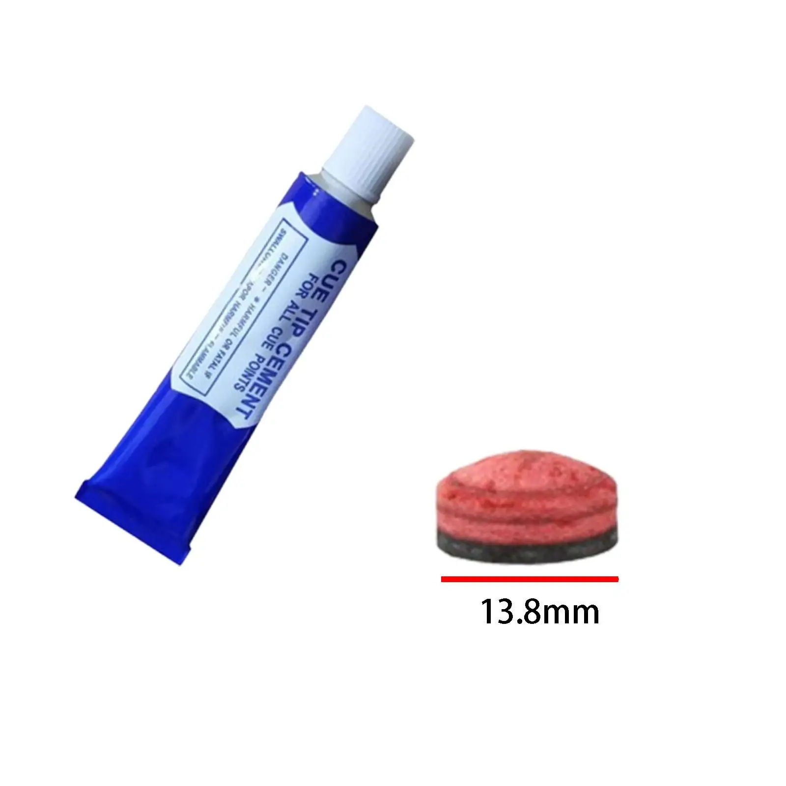 

Quick Bond Pool Cue Tip Red 13.8mm Billiard Stick Head Repair and Cement Tool for Professional Game Maintenance
