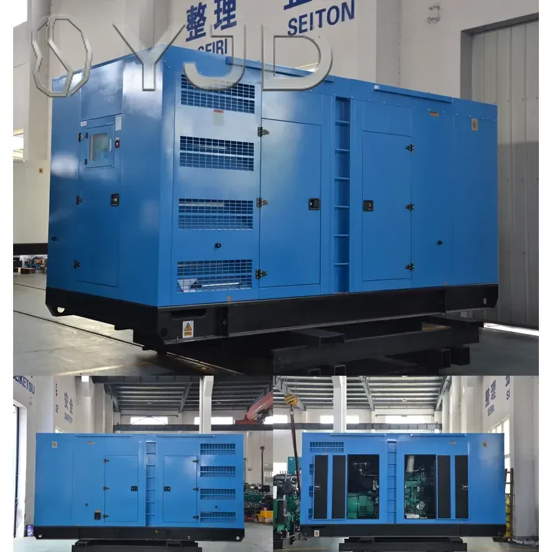 YJD Perkin Water Cooled 3 Phase 480kw 600kva diesel Generator Power Supply Genset Silent Style diesel Generator
