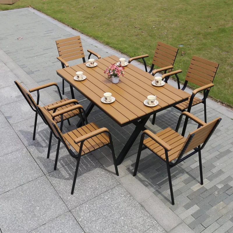 Simple Outdoor Tables and Chairs Open-air Balcony Villa Leisure Cafe Tables and Chairs Milk Tea Shop Tables and Chairs