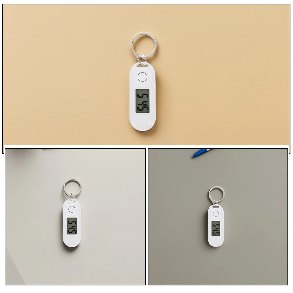 2Pcs Keychain Pocket Watch Mini Digital Silent Luminous Portable for Students Nurses Small Digital Watch Keyring