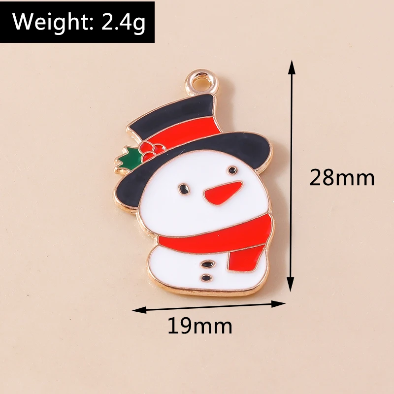 20 Stück gemischte Cartoon-Emaille-Weihnachts-Schneemann-Anhänger für Schmuckherstellung, Ohrhänger, Halsketten, DIY-Bastelzubehör, Geschenk – Detail 23