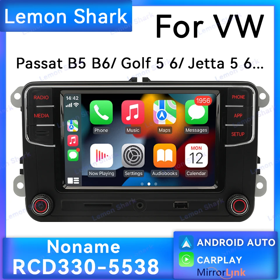 راديو السيارة MIB Carplay 6RD035187B Noname RCD330 Plus Android Auto AUX Headunit لـ VW Caddy Jetta MK5 MK6 Golf 5 6 POLO Passat CC