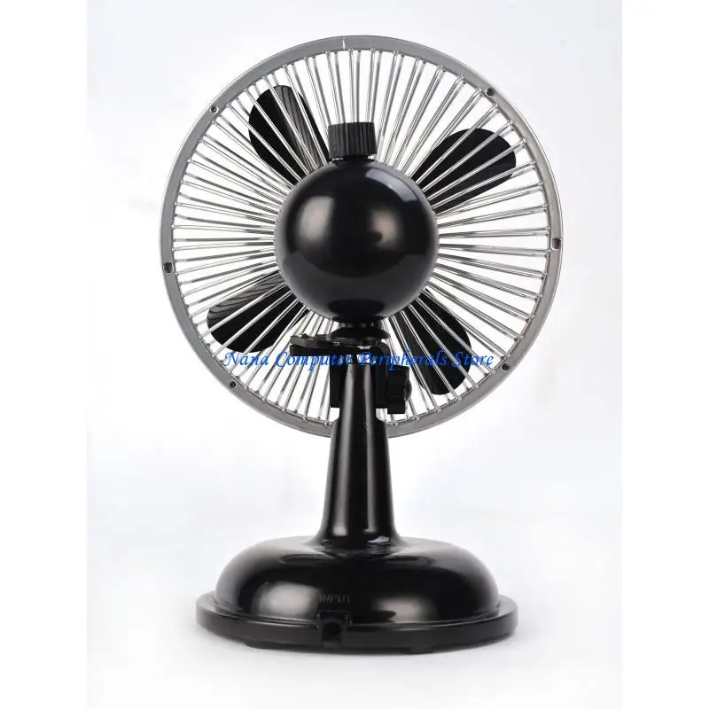 F68C Retro 2-Speed USB/AA Battery Powered Desk Fan 5.7inch Table Fan for Work Office