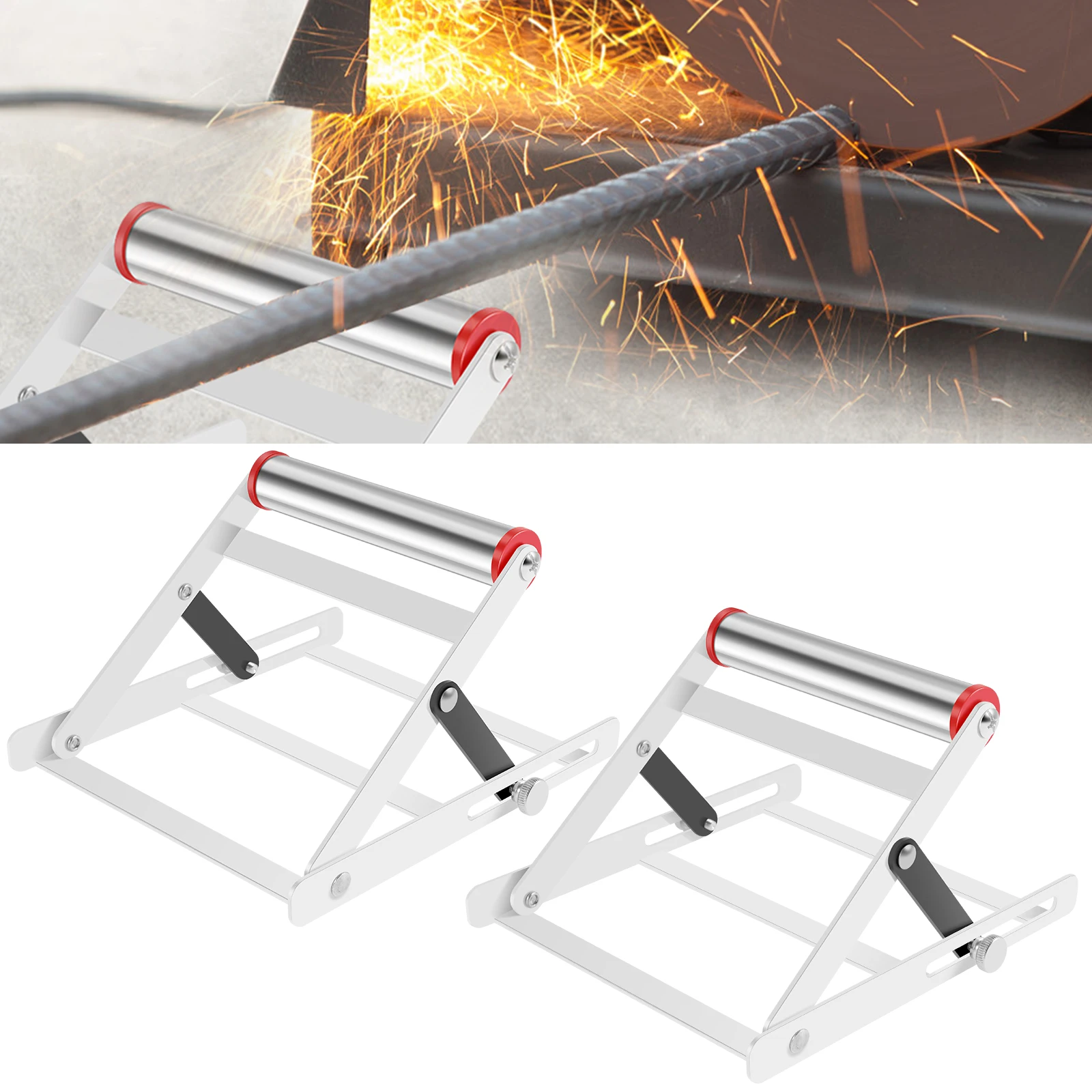 2Pcs Cutting Machine Support Frame Foldable Table Saw Support Stand Adjustable Height 2.17-5.31inch Cutting Machine Material