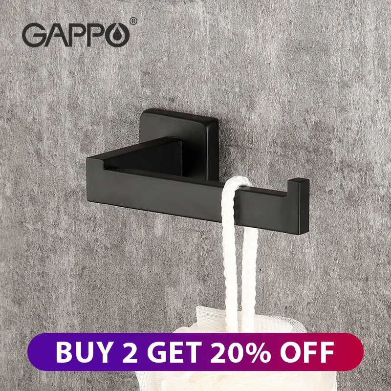 GAPPO Wall Mounted Toilet Paper Holder Black Rustproof Anticorrosion Stainless Steel Bathroom Kitchen Roll Paper Toilet Holder