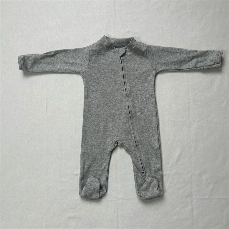 

Newborn Baby Romper Cotton Jumpsuit Spring Autumn Boys Girls Long Sleeve Jumper Double Slider Zipper pjms