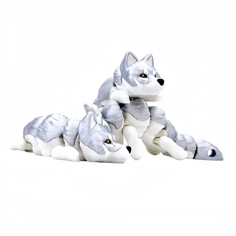 1/2 Piece - 3D Printed Articulated Wolf Figurine, Indoor and Outdoor Desktop Decoration, Wedding, Birthday, Christmas, New Year Gifts, Party Favor Filler