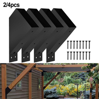 2/4pcs Pergola Brackets 45 Degree Angle Support Heavy Duty Connector For 2x4 Wood Posts Pergola DIY Portable Tools Accessories