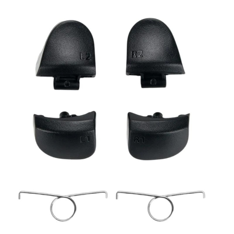 

4Pcs L1R1 L2R2 Triggers Button Set Black & 2pcs Spring Replacement for P5 Version 3 Game Controllers Repair