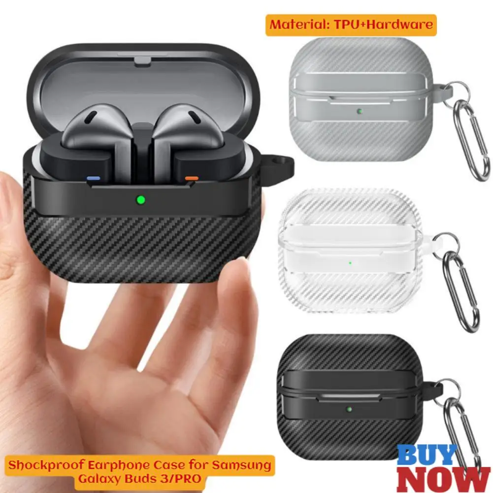 Carbon Shape Earphone Cover For Samsung Galaxy Buds 3 Pro Buzz 3 Pro Shockproof Case TPU Fundas For Samsung Galaxy Buds3/Pro