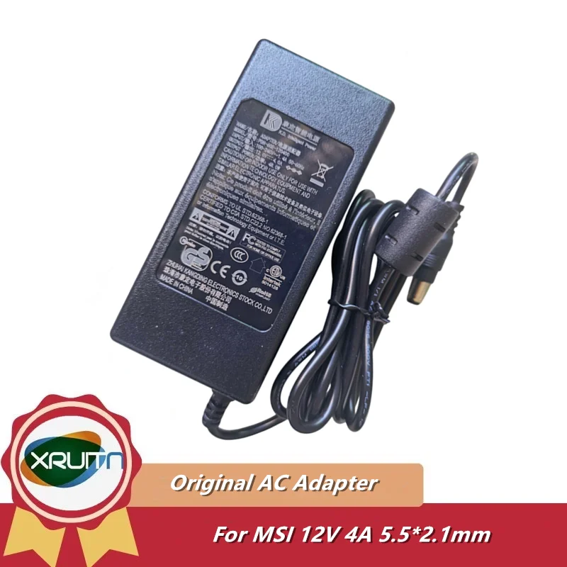 Original PDN-60E-120400 12V 4A 48W AC DC Power Adapter Charger For MSI / SKYWORTH Monitor Laptop Power Supply GQ48-120400-E1