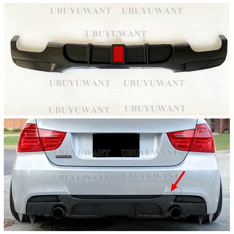 Real ABS Bright Black Rear Bumper Lip Diffuser Spoiler For BMW 3 Series E91 E90 325i 335i M Tech 2005 - 2011