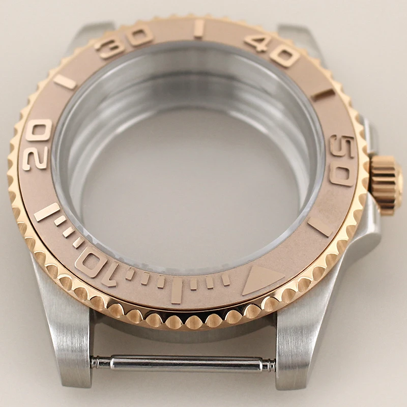 

Silvery Rose Gold 40mm NH35 Case Waterproof Watch Parts Sapphire For Seiko NH35 NH36 Miyota 8215 2824 Movement 28.5mm Dial Yacht