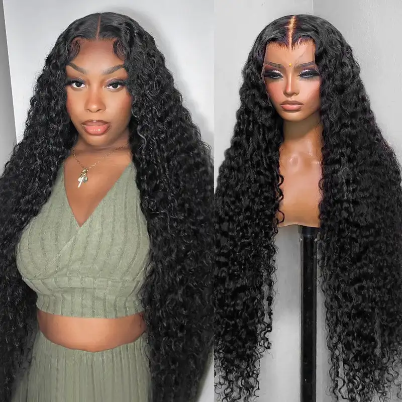 13x4 Glueless HD Transparent Water Wave Human Hair 13×6 Lace Frontal Wig Deep Curly Lace Front Human Hair Wigs For Black Women