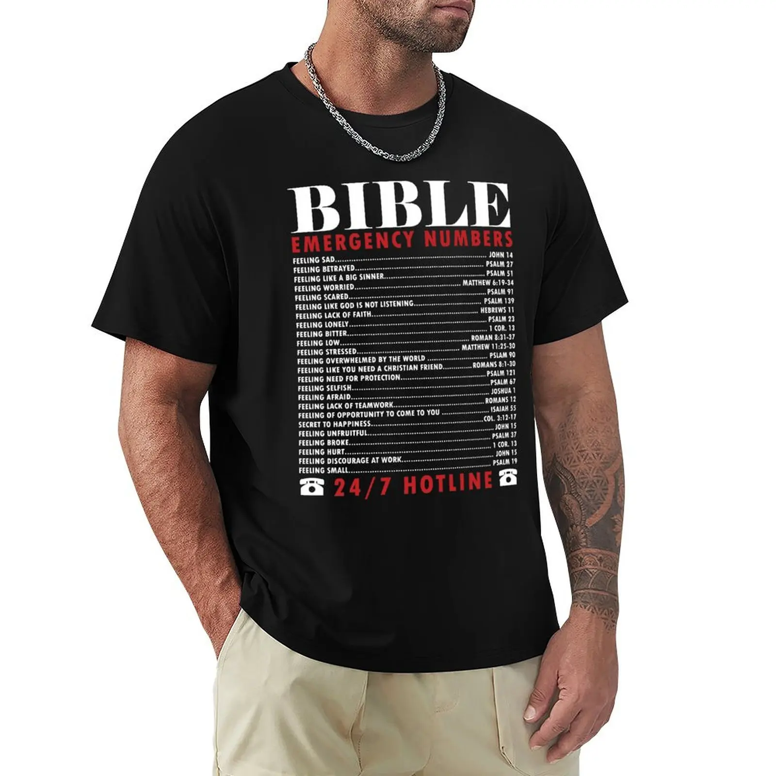 Bible Emergency Numbers T-Shirt Holiday Simple Tee Shirt