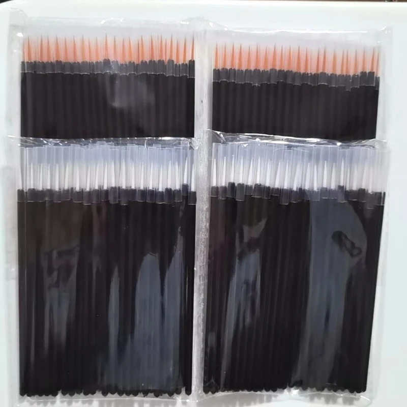 50/100/200Pcs Disposable Eyeliner Brushes Set Precision Fine Fiber Beauty Tools for Eyelash & Lip Makeup Professional Applicator