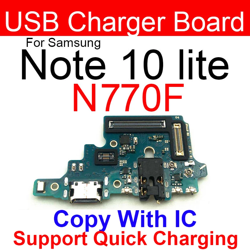 USB Charging Port Jack Board For Samsung Galaxy Note 10 Lite N770F SM-N770F/DS SM-N770F/DSM USB Charger Connector Board